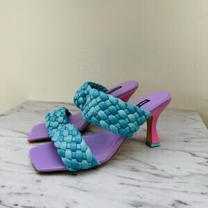 Nine West Braided Slide Heels Purple Pink Women’s Size 8